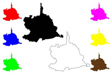 Saida şehri (Cezayir Halk Demokratik Cumhuriyeti) harita vektör çizimi, çizim Saida haritası