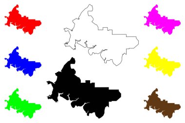 Darwin şehri (Avustralya Cumhuriyeti, Kuzey Bölgesi) harita vektör çizimi, çizim Garramilla haritası