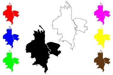 Babruysk şehri (Belarus Cumhuriyeti) harita vektör çizimi, çizim Bobruysk haritası