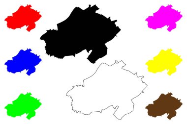 Baranavichy şehri (Belarus Cumhuriyeti) harita vektör çizimi, çizim Baranavichy haritası