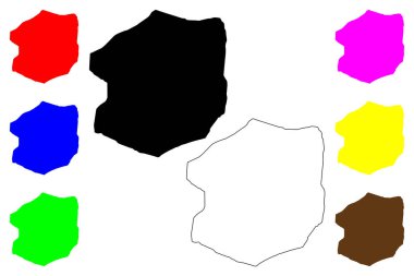 Quillacollo şehri (Bolivya 'nın Çoğul Durumu) harita vektör çizimi, çizim çizimi Quillacollo haritası