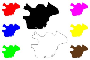 Trinidad Şehri (Bolivya 'nın Çoğul Devleti) harita vektör illüstrasyonu, karalama çizimi La Santisima Trinidad haritası