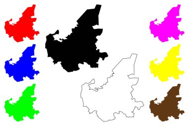 Aguas Lindas de Goias şehri (Brezilya Federatif Cumhuriyeti, Goias State) harita vektör çizimi, çizim haritası