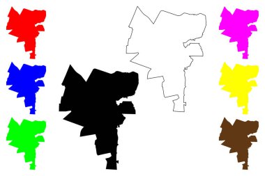 Arapongas şehri (Brezilya Federatif Cumhuriyeti, Paran devleti) harita vektörü illüstrasyonu, çizim haritası