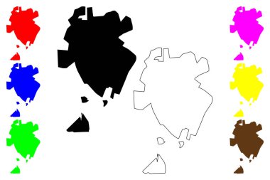 Araxa şehri (Brezilya Federatif Cumhuriyeti, Minas Gerais durumu) harita vektör çizimi, çizim haritası