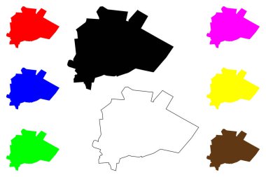 Assis şehri (Brezilya Federatif Cumhuriyeti, Sao Paulo state) harita vektör çizimi, çizim eşkali Assis haritası