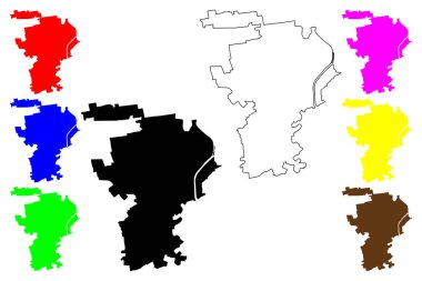 Bacabal Şehri (Brezilya Federatif Cumhuriyeti, Maranhao Eyaleti) harita vektör çizimi, çizim Bacabal haritası