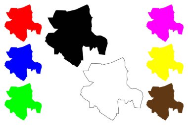 Barbacena şehri (Brezilya Federatif Cumhuriyeti, Minas Gerais state) harita vektör çizimi, çizim Barbacena haritası