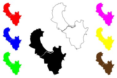 Balnear io Camboriu şehri (Brezilya Federatif Cumhuriyeti, Rio de Janeiro eyaleti) harita vektör çizimi, çizim haritası