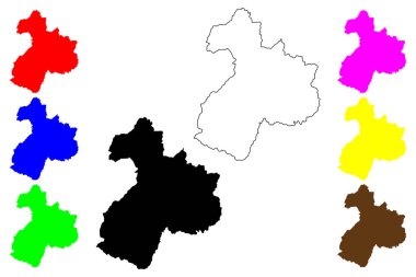 Botucatu şehri (Brezilya Federatif Cumhuriyeti, Sao Paulo State) harita vektör çizimi, çizim çizimi Botucatu haritası