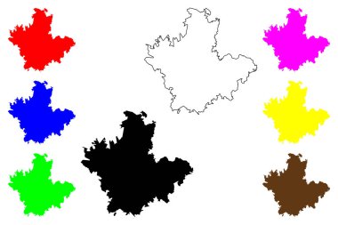Betim şehri (Brezilya Federatif Cumhuriyeti, Minas Gerais durumu) harita vektör çizimi, karalama çizimi Betim haritası