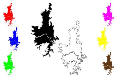 Blumenau şehri (Brezilya Federatif Cumhuriyeti, Santa Catarina eyaleti) harita vektör çizimi, çizim Blumenau haritası