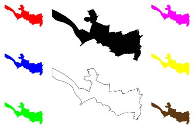 Caieiras şehri (Brezilya Federatif Cumhuriyeti, Sao Paulo State) harita vektör çizimi, çizim Caieiras haritası