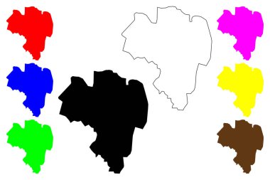 Camacari şehri (Brezilya Federatif Cumhuriyeti, Bahia Eyaleti) harita vektör çizimi, çizim haritası