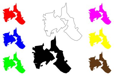 Cambe şehri (Brezilya Federatif Cumhuriyeti, Paran durumu) harita vektör illüstrasyonu, çizim haritası