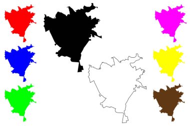 Campina Grande şehri (Brezilya Federatif Cumhuriyeti, Paraiba Eyaleti) harita vektör çizimi, Campina Grande haritası
