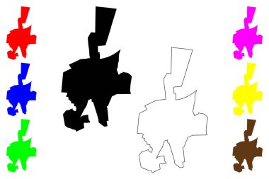 Eunapolis şehri (Brezilya Federatif Cumhuriyeti, Bahia Eyaleti) harita vektör çizimi, çizim haritası