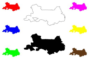 Franco da Rocha şehri (Brezilya Federatif Cumhuriyeti, Sao Paulo eyaleti) harita vektör çizimi, çizim Franco da Rocha haritası