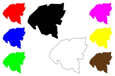 Guarapuava şehri (Brezilya Federatif Cumhuriyeti, Parana Eyaleti) harita vektör çizimi, çizim Guarapuava haritası