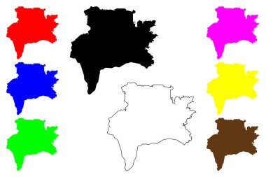 Goiania şehri (Brezilya Federatif Cumhuriyeti, Goias State) harita vektör çizimi, çizim haritası