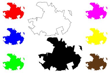 Hortolandia şehri (Brezilya Federatif Cumhuriyeti, Sao Paulo State) harita vektör çizimi, çizim haritası