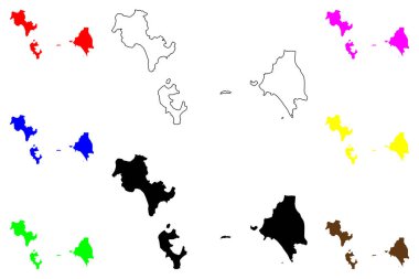 Sihanoukville Şehri (Kamboçya Krallığı, Kampucea) harita vektör çizimi, çizim Sihanoukville haritası