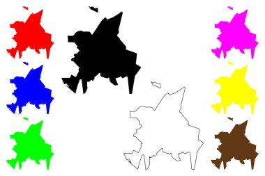 Ituiutaba şehri (Brezilya Federatif Cumhuriyeti, Minas Gerais devlet) harita vektör çizimi, çizim çizimi Ituiutaba haritası