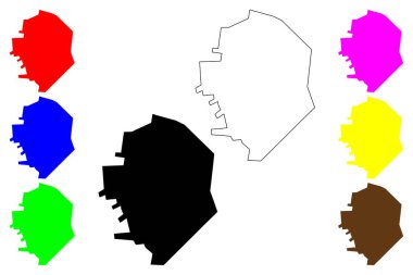 Calama Şehri (Şili Cumhuriyeti) harita vektör çizimi, çizim Calama Şehri ve Komün haritası
