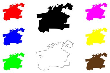 Chillan şehri (Şili Cumhuriyeti) harita vektör çizimi, çizim Chillan Şehri ve Komün haritası