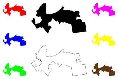 Coquimbo Şehri (Şili Cumhuriyeti) harita vektör çizimi, çizim Coquimbo Şehri ve Komün haritası