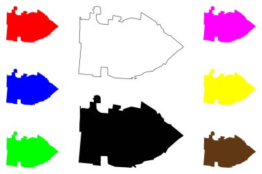 Villa Alemana şehri (Şili Cumhuriyeti) harita vektör çizimi, Villa Alemana Şehri ve Komün haritası