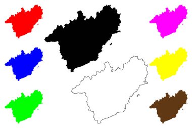 Huludao şehri (Çin Halk Cumhuriyeti, PRC) harita vektör çizimi, çizim Jinxi, Hulutao ilçe-şehir haritası