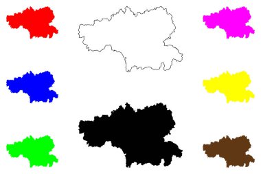 Tianshui şehri (Çin Halk Cumhuriyeti, PRC) harita vektör illüstrasyonu, çizim Tianshui ilçe şehir haritası