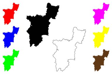 Xiaogan şehri (Çin Halk Cumhuriyeti, PRC) harita vektör çizimi, karalama Siaokan ilçe şehir haritası