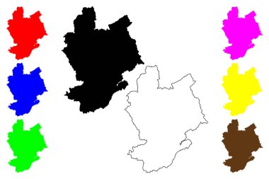 Zhangjiakou şehri (Çin Halk Cumhuriyeti, PRC) harita vektör çizimi, çizim Changchiakow, Kalgan ilçe haritası