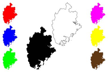 Zhangzhou şehri (Çin Halk Cumhuriyeti, PRC) harita vektör çizimi, çizim Changchow veya Chang-chou şehir haritası