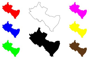 Facatativa şehri (Kolombiya Cumhuriyeti) harita vektör çizimi, çizim haritası