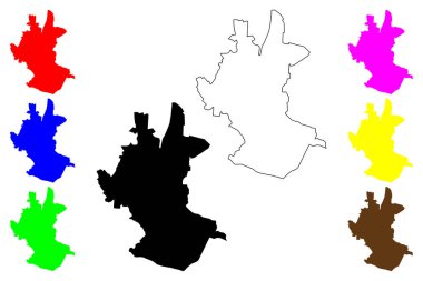 Duitama Şehri (Kolombiya Cumhuriyeti) harita vektör çizimi, çizim Duitama haritası