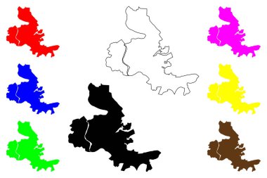 Florencia şehri (Kolombiya Cumhuriyeti) harita vektör çizimi, çizim Florencia haritası