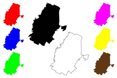 Chia şehri (Kolombiya Cumhuriyeti) harita vektör çizimi, çizim haritası
