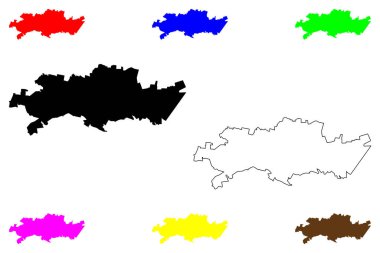 Ipiales şehri (Kolombiya Cumhuriyeti) harita vektör çizimi, çizim çizimi Ipiales haritası