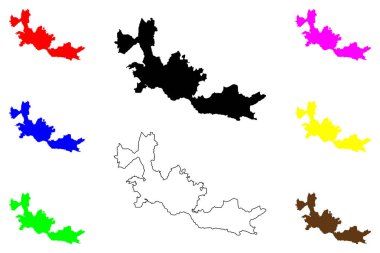 Manizales şehri (Kolombiya Cumhuriyeti) harita vektör çizimi, çizim haritası Manizales haritası