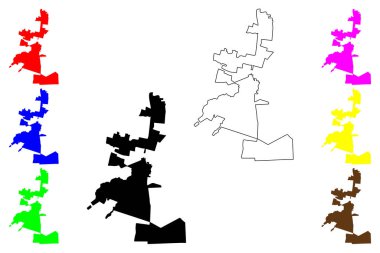 Malambo Şehri (Kolombiya Cumhuriyeti) harita vektör çizimi, çizim Malambo haritası
