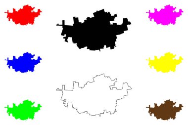 Maicao şehri (Kolombiya Cumhuriyeti) harita vektör çizimi, çizim Maikau haritası