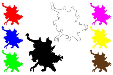 Pasto şehri (Kolombiya Cumhuriyeti) harita vektör çizimi, çizim San Juan de Pasto haritası