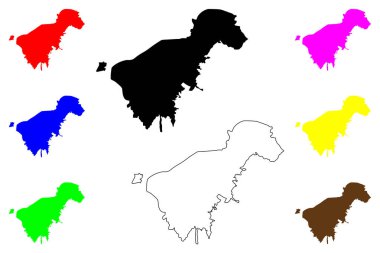 Popayan şehri (Kolombiya Cumhuriyeti) harita vektör çizimi, çizim haritası