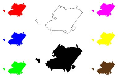 Pitalito Şehri (Kolombiya Cumhuriyeti) harita vektör çizimi, çizim çizimi Pitalito haritası