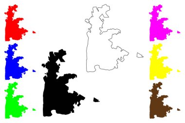 Quibdo Şehri (Kolombiya Cumhuriyeti) harita vektör çizimi, çizim haritası