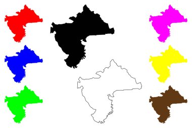 Rionegro şehri (Kolombiya Cumhuriyeti) harita vektör çizimi, karala Ciudad Santiago de Arma de Rionegro haritası