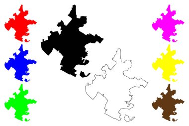 Tulua şehri (Kolombiya Cumhuriyeti) harita vektör çizimi, çizim haritası